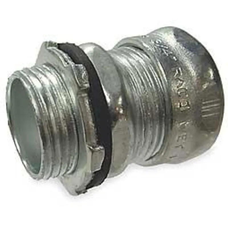 EMT Compression Connector, 1-1/2 inch, Raintight, Steel