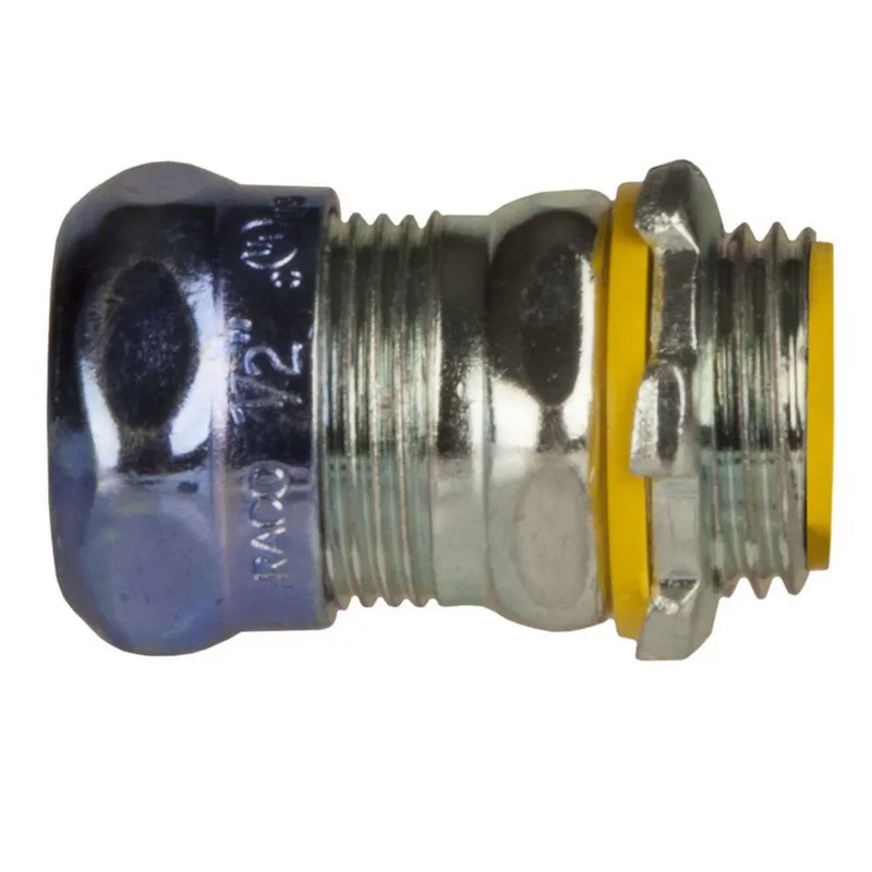 EMT Compression Connector, 3/4 inch, Insulated, Raintight, Steel