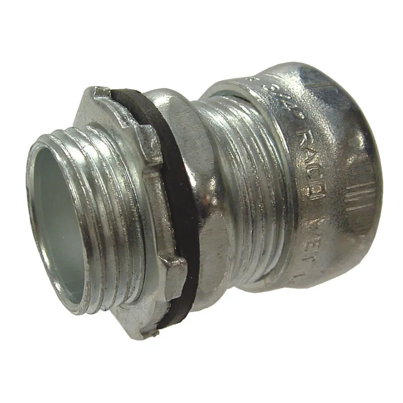 EMT Compression Connector, 1/2 inch, Raintight, Steel