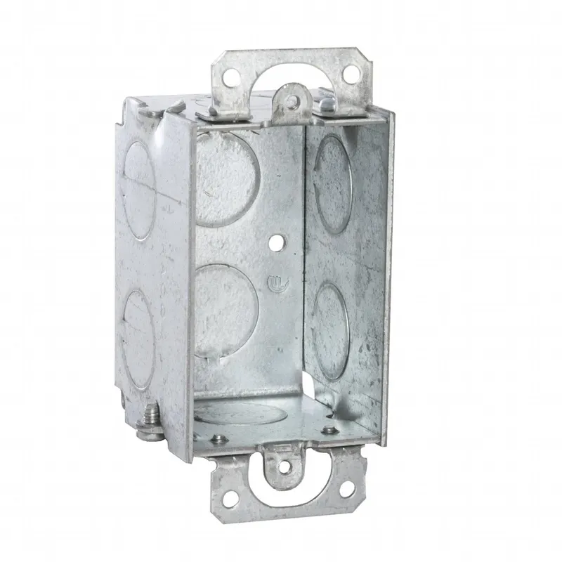 Switch Box, Gangable, 2" Deep, Conduit Knockouts, Ears
