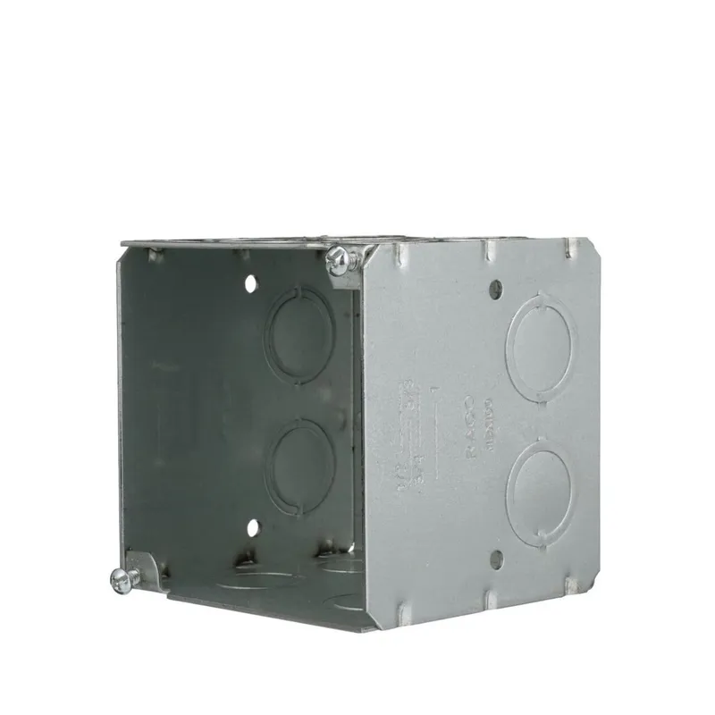 3-3/4" Square Box, Welded, Metallic, 3-1/2" Deep