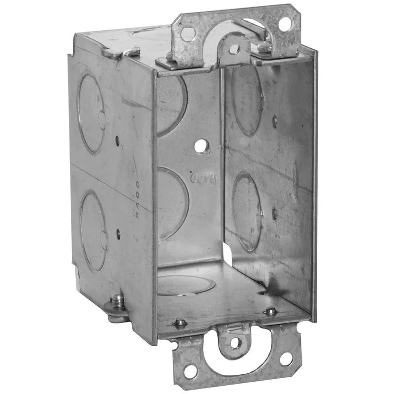 Switch Box, Gangable, 2-3/4" Deep, Conduit Knockouts, Ears