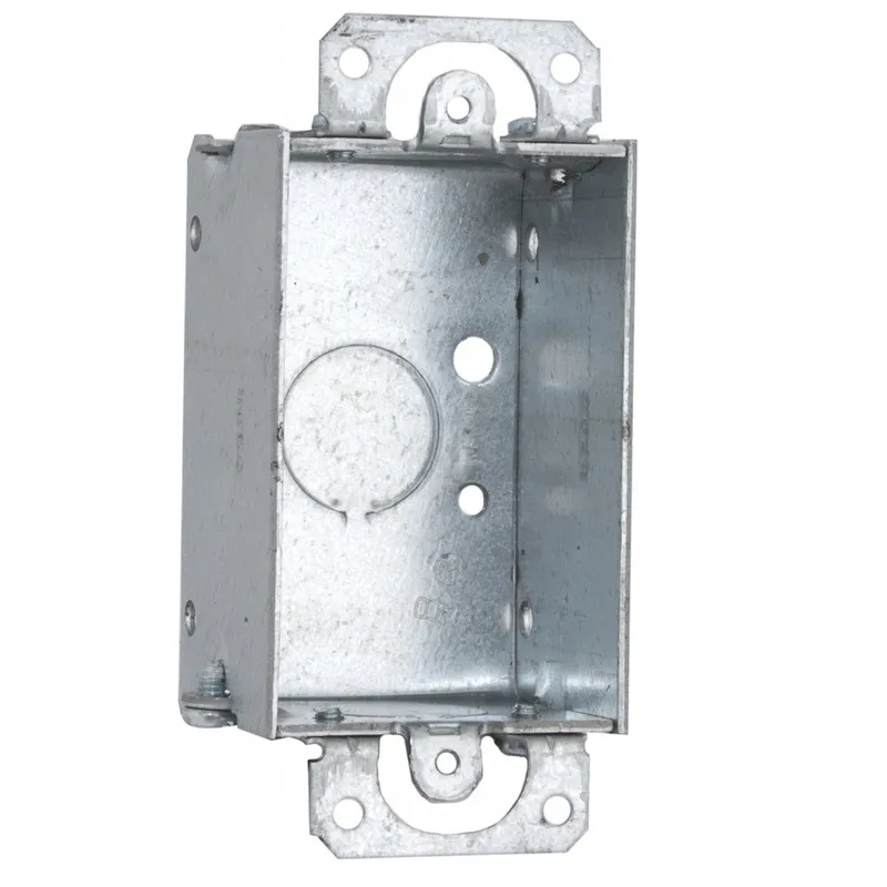 Switch Box, Gangable, 1-1/2" Deep, Conduit Knockouts, Ears