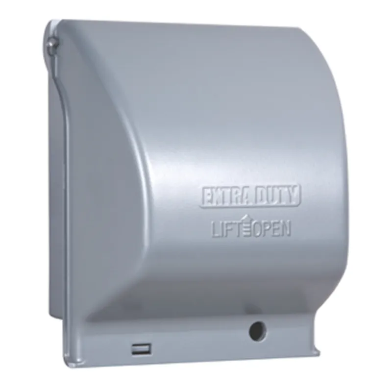 Weatherproof Cover, 2-Gang, Universal, Vertical, Aluminum, Gray