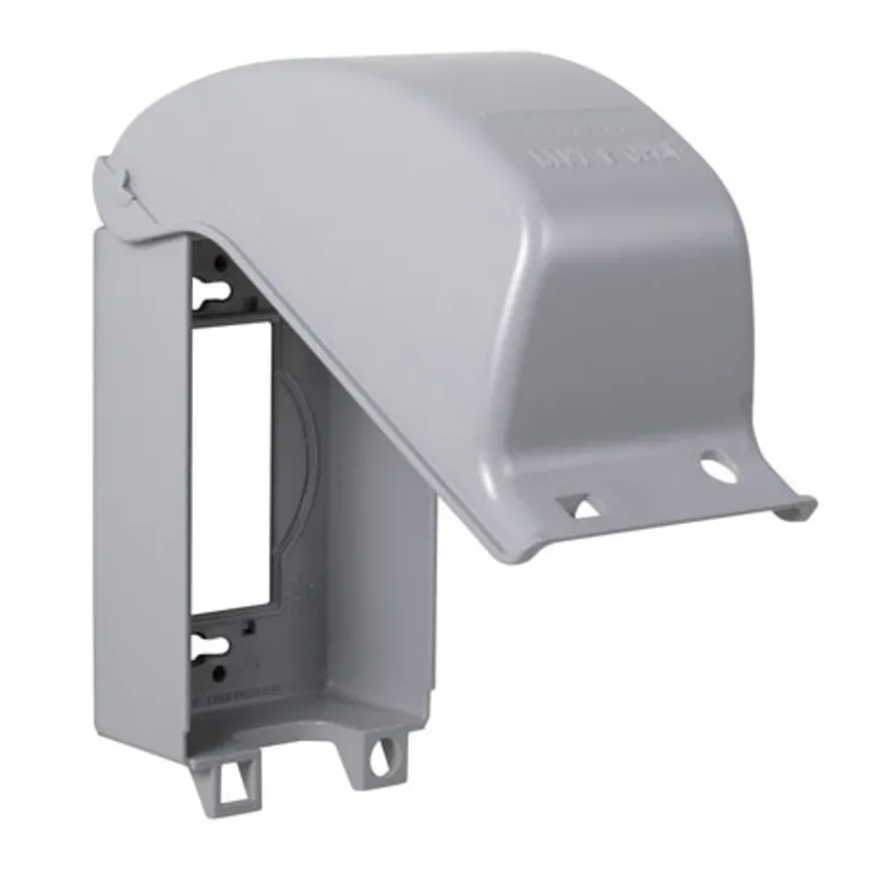 Weatherproof In-Use Cover, 1-Gang, Universal, Vertical, Aluminum, Gray