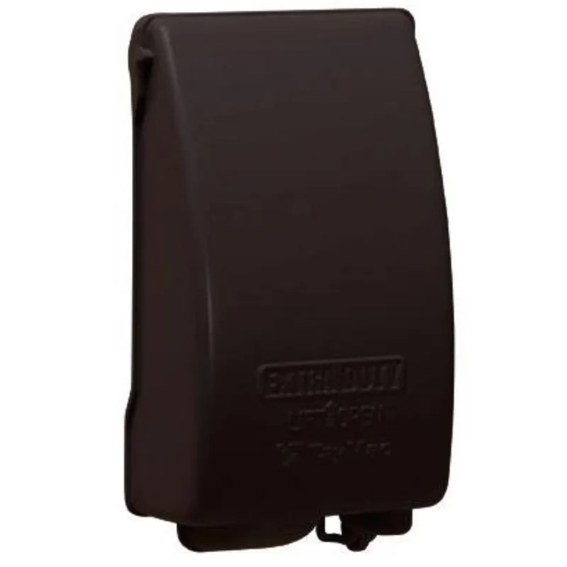 Weatherproof Cover, 1-Gang, Universal, Vertical, Expandable, Aluminum, Bronze