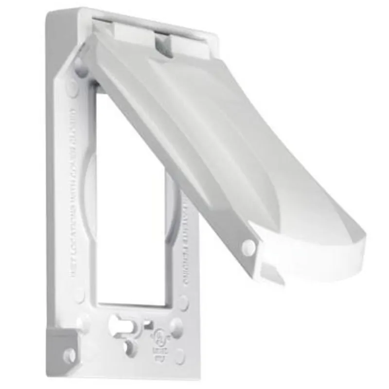Weatherproof Cover, 1-Gang, Universal, Horizontal/Vertical, Aluminum, White