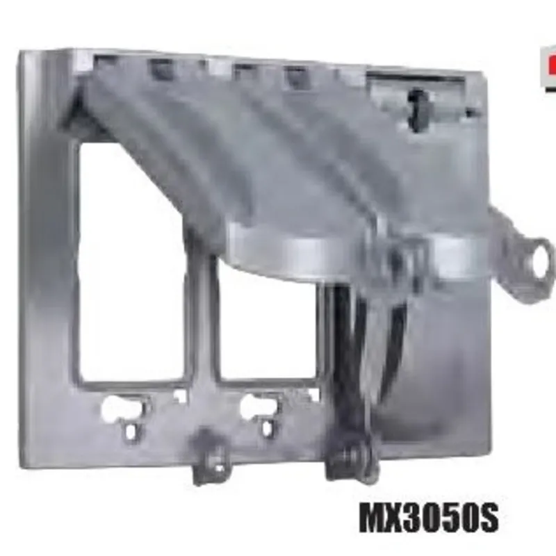 Weatherproof Cover, 3-Gang, Universal, Horizontal/Vertical, Aluminum, Gray