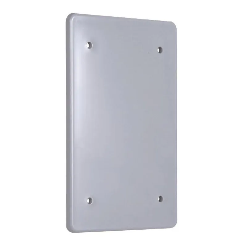 Weatherproof Cover, 1-Gang, Blank, Non-Metallic, Gray