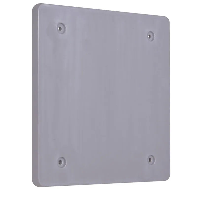 Weatherproof Cover, 2-Gang, Blank, Non-Metallic, Gray
