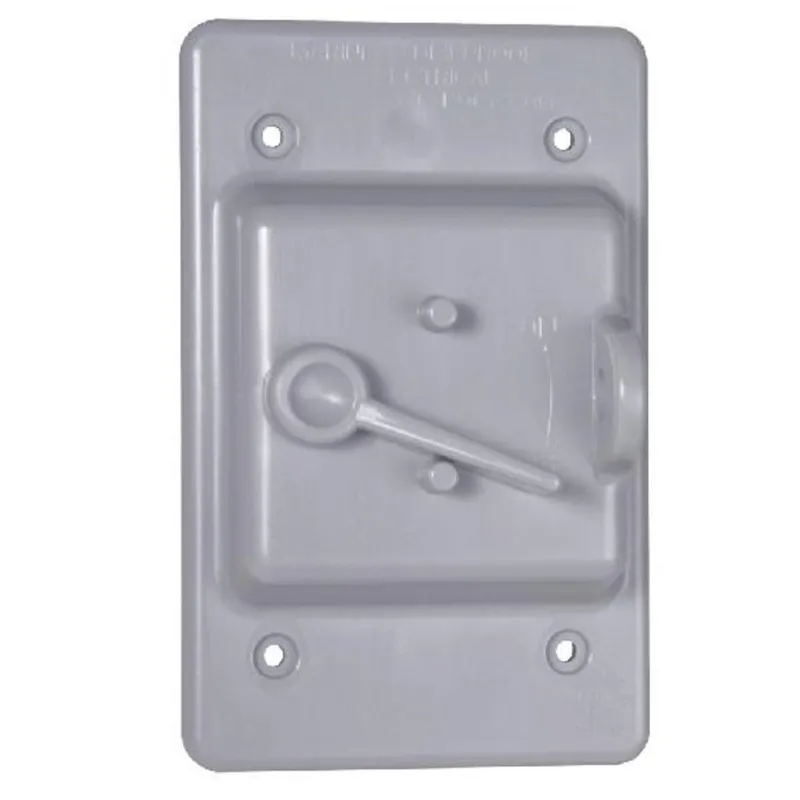 Weatherproof Cover, 1-Gang, Toggle Switch, Vertical, Non-Metallic, Gray