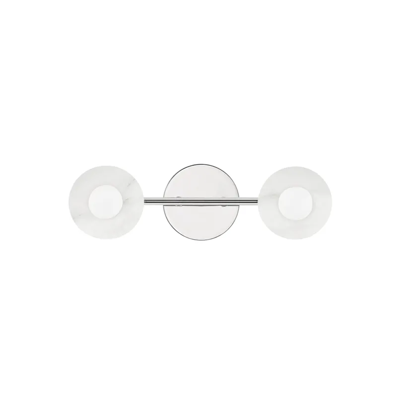 Elmont 2 Light 6 inch Polished Nickel Bath Bracket Wall Light