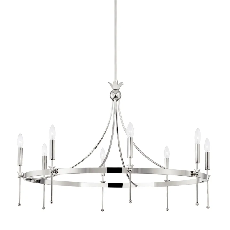 Gates 8 Light 38.5 inch Polished Nickel Chandelier Ceiling Light