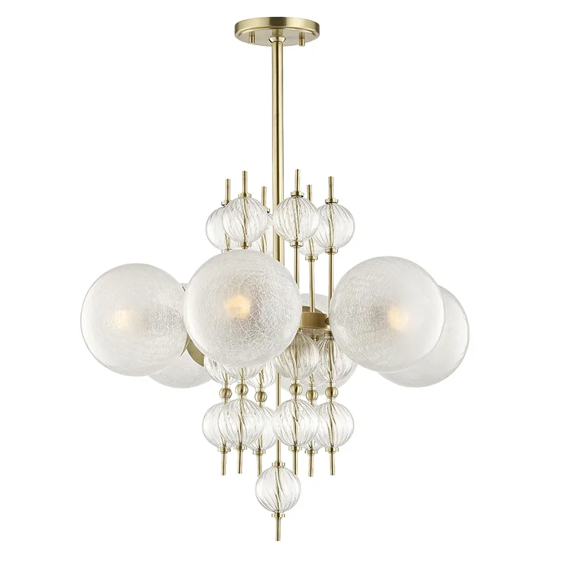 Calypso 6 Light 27.25 inch Aged Brass Chandelier Ceiling Light