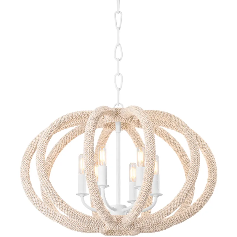 Lewiston 6 Light 24.5 inch White Plaster Chandelier Ceiling Light