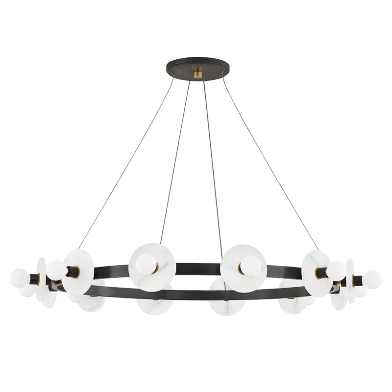 Mendon 6 Light 58 inch Aged Brass Chandelier Ceiling Light
