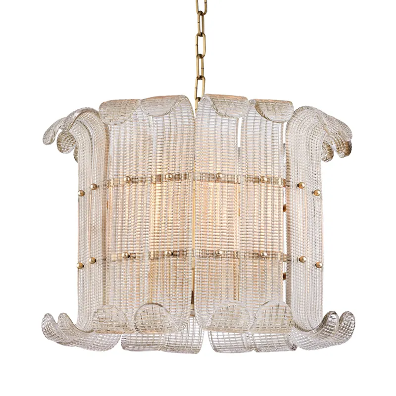Brasher 8 Light 22.75 inch Aged Brass Chandelier Ceiling Light