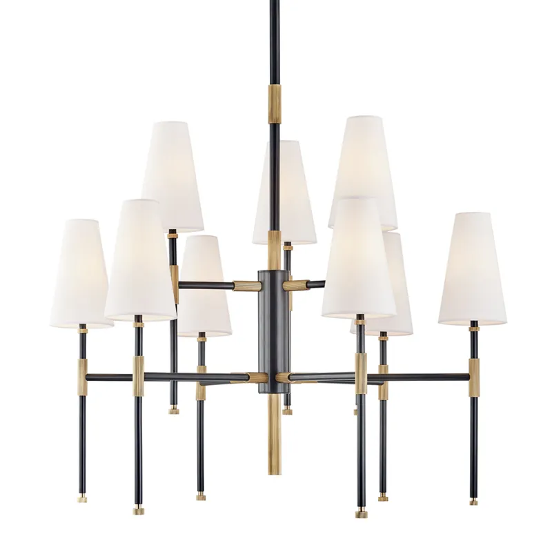 Bowery 9 Light 34 inch Aged Old Bronze Chandelier Ceiling Light