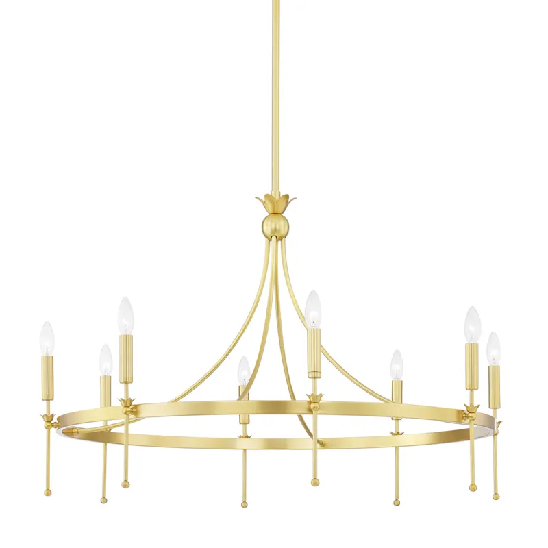 Gates 8 Light 38.5 inch Aged Brass Chandelier Ceiling Light