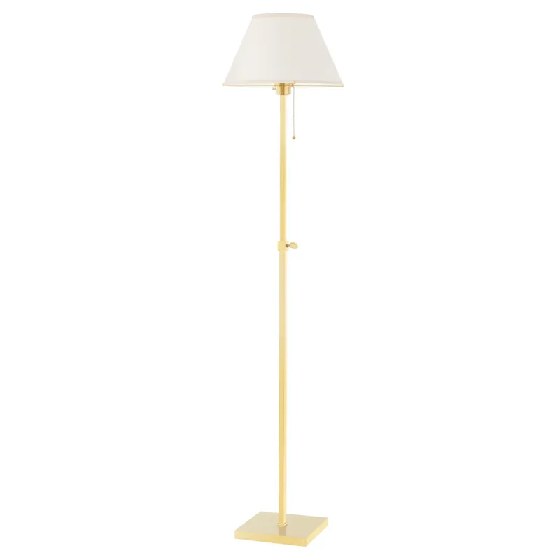 Leeds 52 inch 75 watt Aged Brass Floor Lamp Portable Light