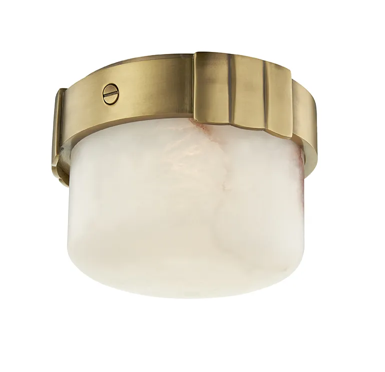 Beckett LED 6 inch Aged Brass Flush Mount Ceiling Light