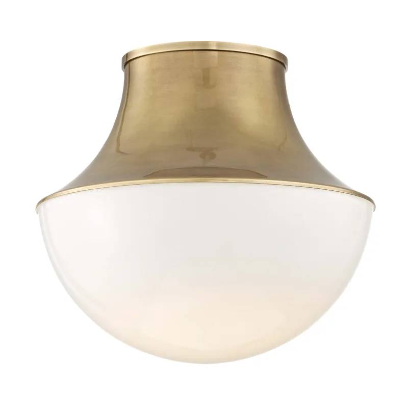 Lettie 1 Light 14.75 inch Aged Brass Flush Mount Ceiling Light, Large