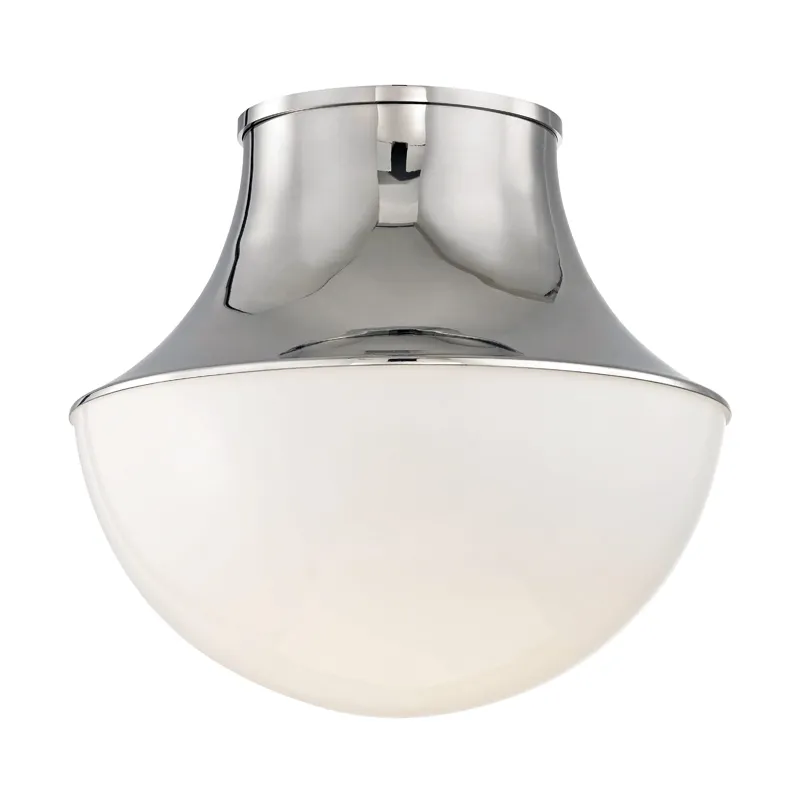 Lettie 1 Light 14.75 inch Polished Nickel Flush Mount Ceiling Light, Large