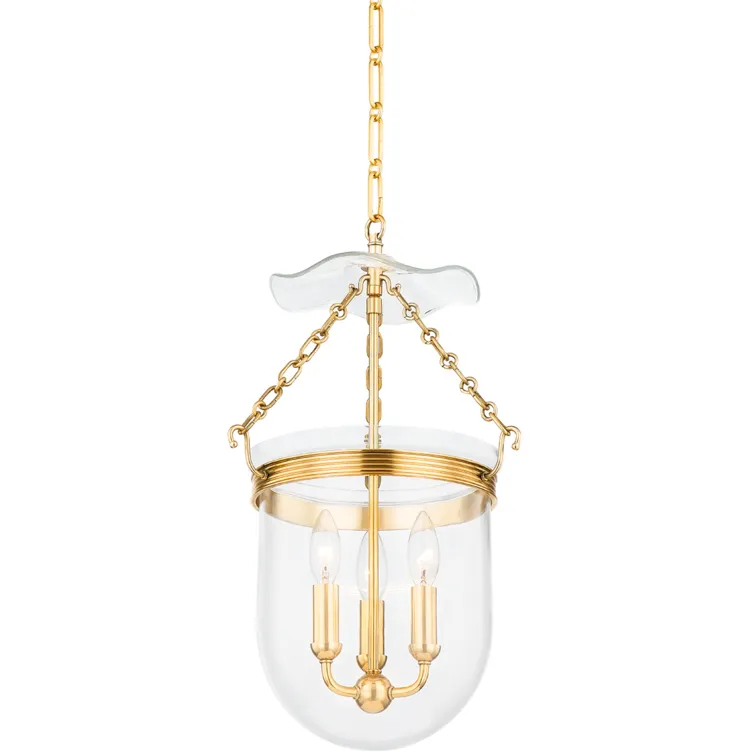 Rousham 3 Light 12.75 inch Aged Brass Hanging Lantern Ceiling Light