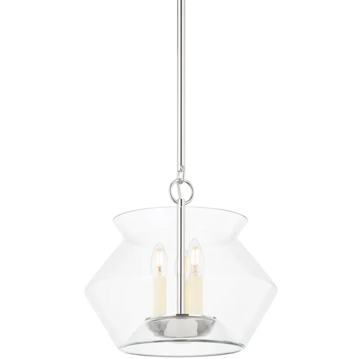 Edmonton 3 Light 15 inch Polished Nickel Hanging Lantern Ceiling Light