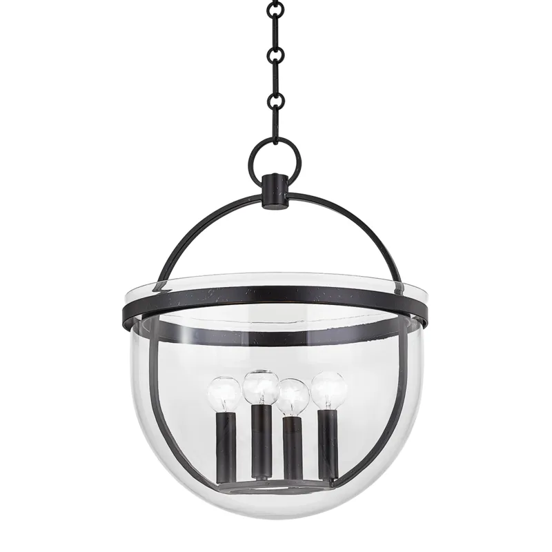 Malloy 4 Light 15.5 inch Aged Iron Hanging Lantern Ceiling Light