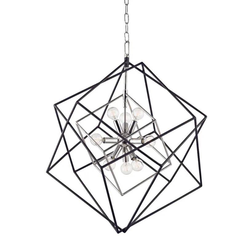 Roundout 9 Light 26 inch Polished Nickel Pendant Ceiling Light