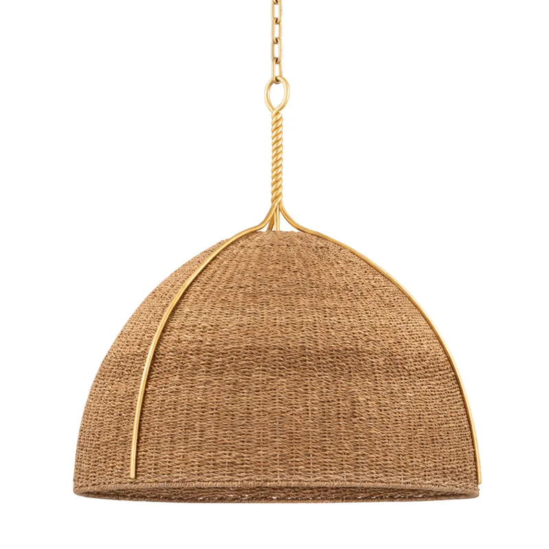Woodlawn 1 Light 28.5 inch Vintage Gold Leaf Pendant Ceiling Light