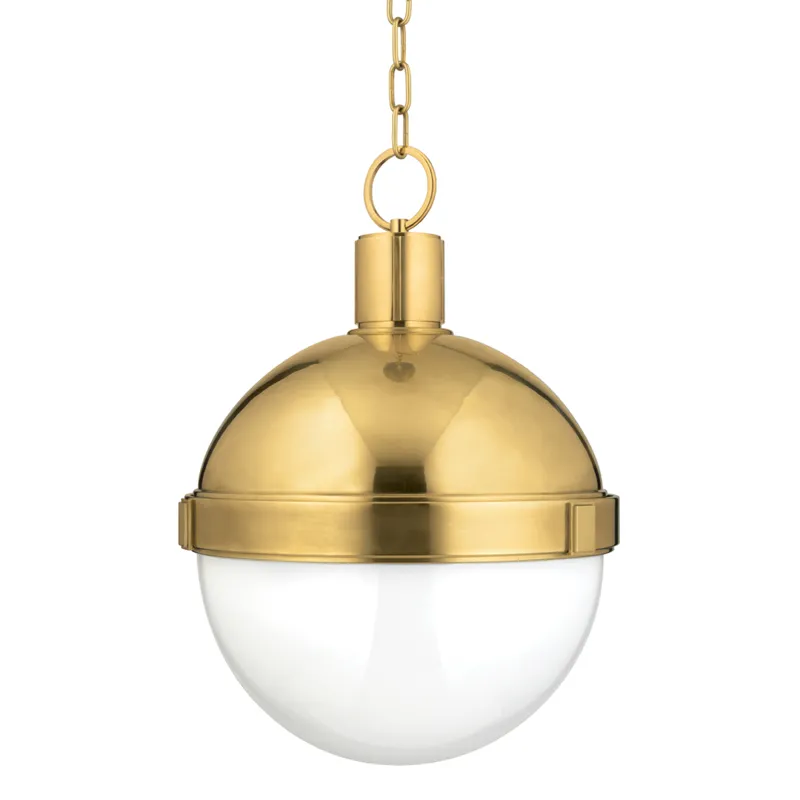 Lambert 1 Light 14.5 inch Aged Brass Pendant Ceiling Light