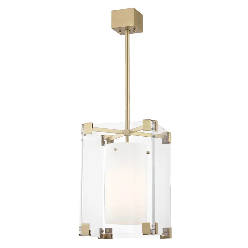 Achilles 1 Light 13.25 inch Aged Brass Pendant Ceiling Light