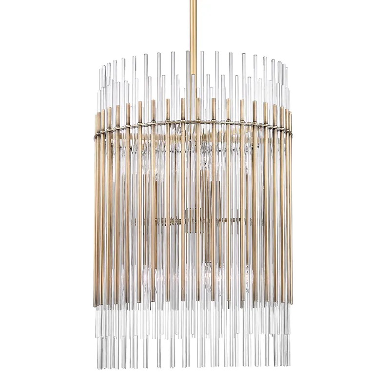Wallis 10 Light 20.75 inch Aged Brass Pendant Ceiling Light