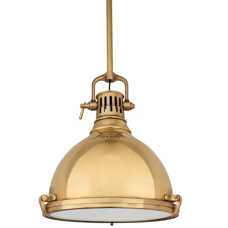 Pelham 1 Light 14 inch Aged Brass Pendant Ceiling Light