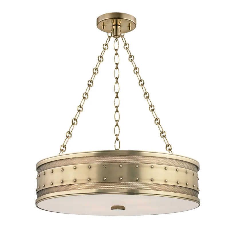 Gaines 4 Light 22 inch Aged Brass Pendant Ceiling Light