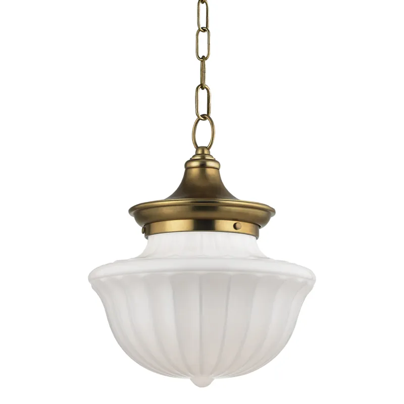 Dutchess 1 Light 12 inch Aged Brass Pendant Ceiling Light