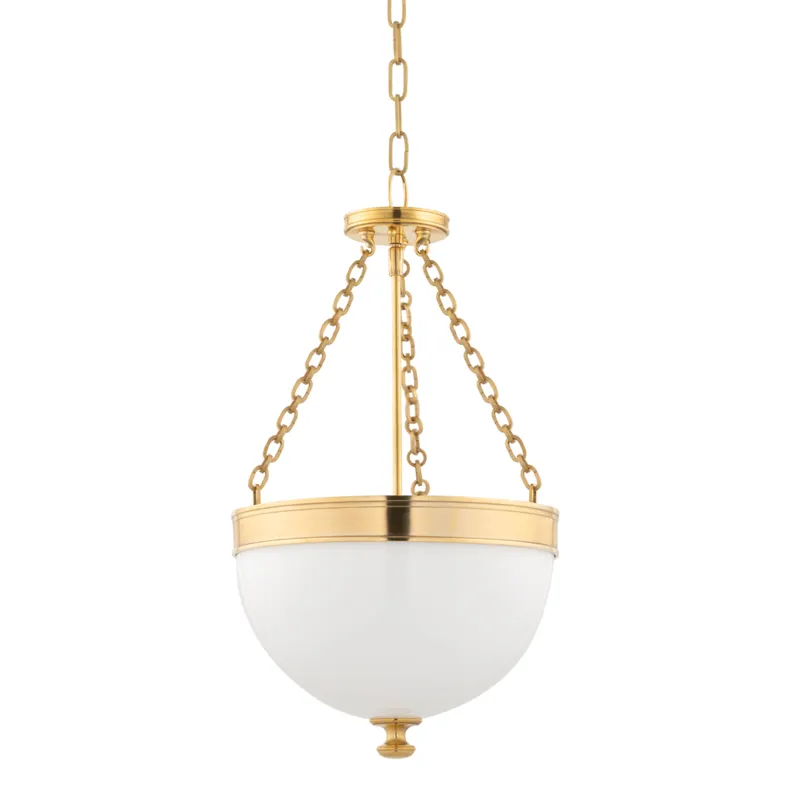 Barrington 3 Light 14 inch Aged Brass Pendant Ceiling Light