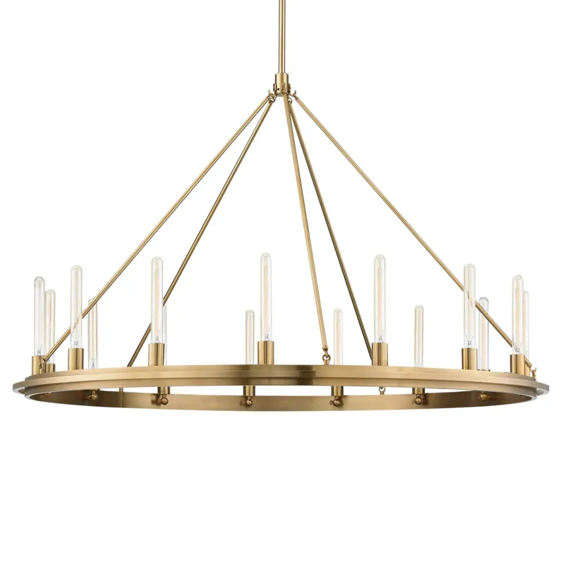 Chambers 15 Light 58.25 inch Aged Brass Pendant Ceiling Light