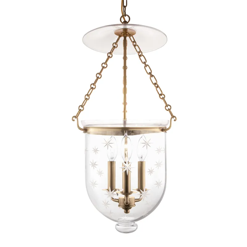 Hampton 3 Light 12 inch Aged Brass Pendant Ceiling Light in C3
