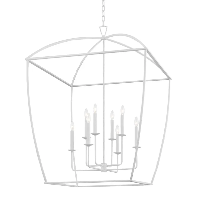 Bryant 8 Light 34 inch White Plaster Pendant Ceiling Light