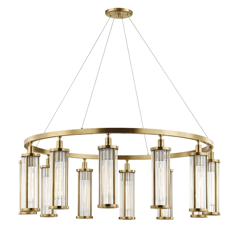 Marley 12 Light 42.5 inch Aged Brass Pendant Ceiling Light