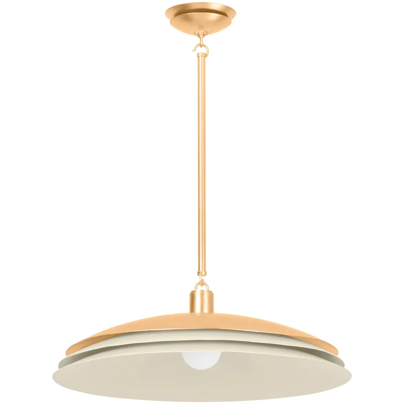 Oneida 1 Light 23.5 inch Vintage Gold Leaf and Soft Sand Pendant Ceiling Light