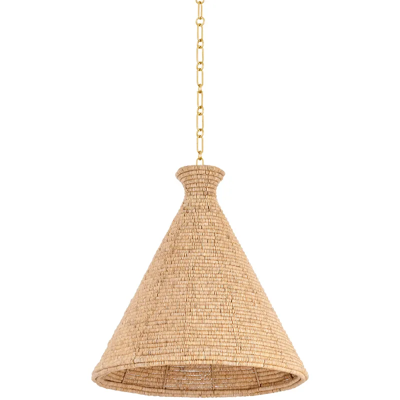 Tallman 1 Light 20 inch Vintage Gold Leaf Pendant Ceiling Light