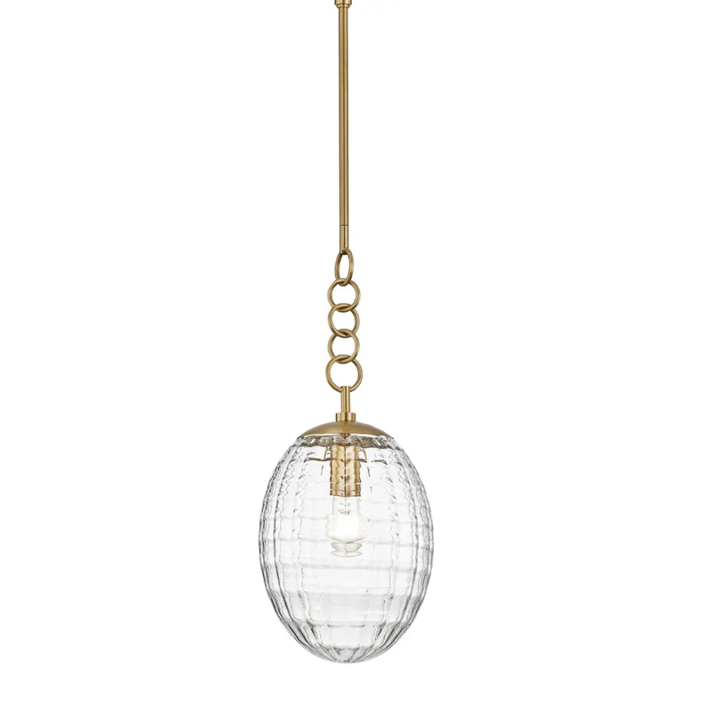 Venice 1 Light 8.5 inch Aged Brass Pendant Ceiling Light