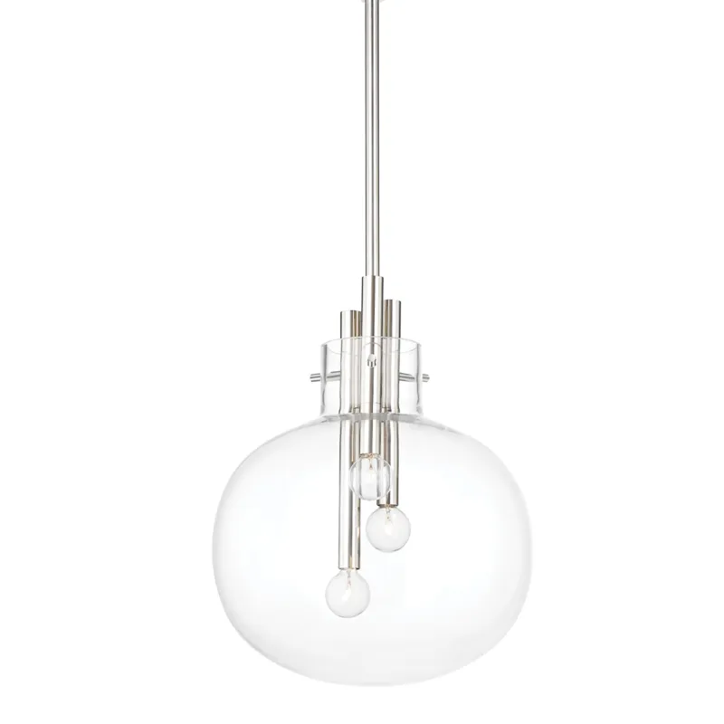 Hempstead 3 Light 13.75 inch Polished Nickel Pendant Ceiling Light, Small