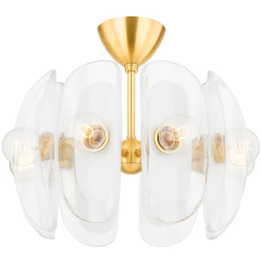 Hilo 8 Light 22 inch Aged Brass Semi Flush Ceiling Light