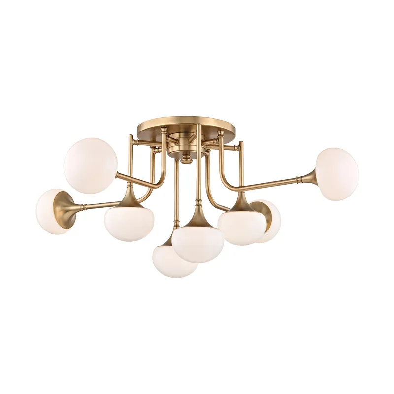 Fleming LED 36.5 inch Aged Brass Semi Flush Ceiling Light