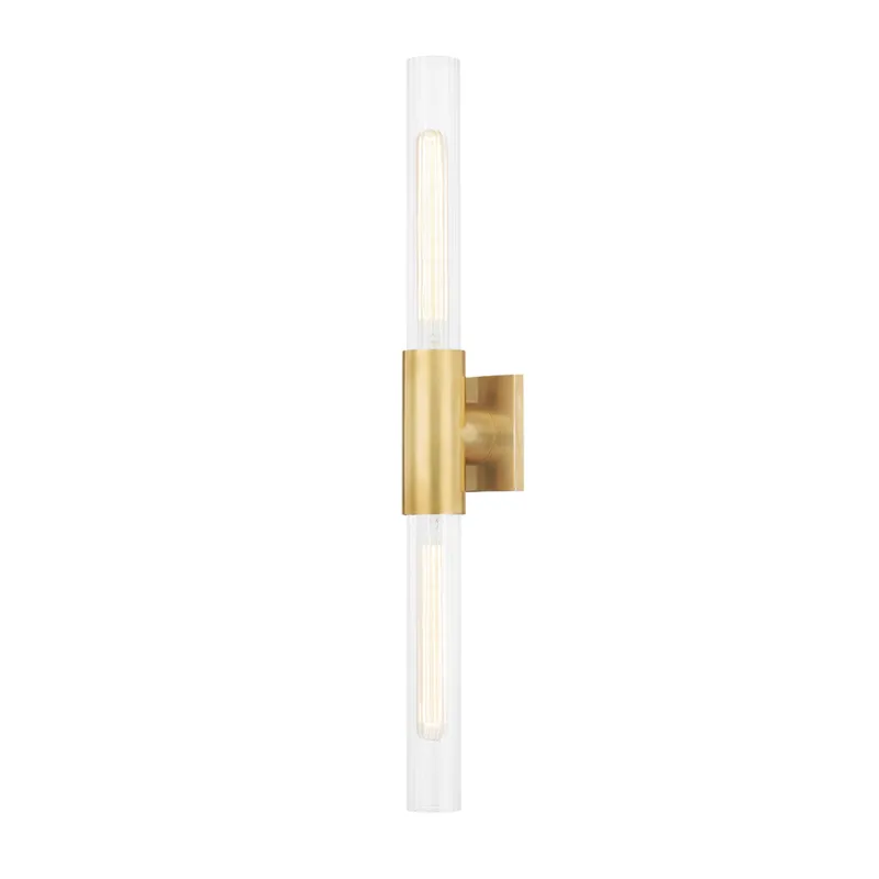 Asher 2 Light 4.25 inch Aged Brass ADA Wall Sconce Wall Light